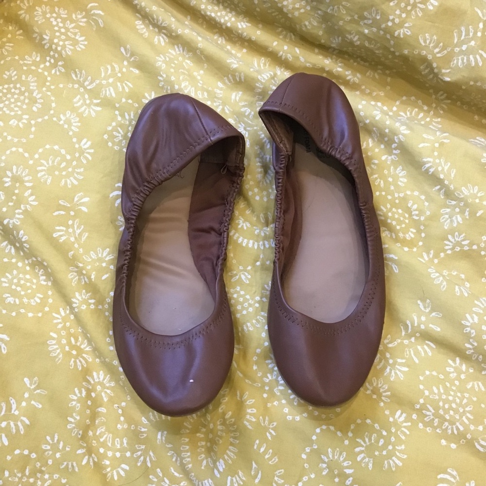 Light Brown Flats with Elastic Back